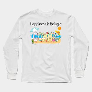 Happiness Is Being A Gammie Summer Beach Happy Mother's Day Long Sleeve T-Shirt